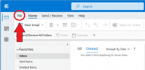 Screenshot of the top navigation inside the Microsoft Outlook desktop app.