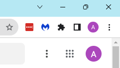 Example image of the Google Chrome Extensions Bar.